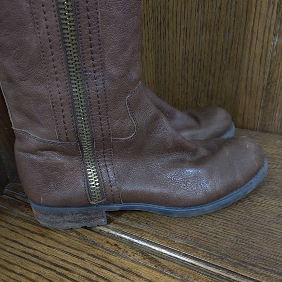 8.5 leather Franco sarto brown knee high boots - Picture 8 of 13